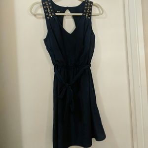 BCX navy blue silky dress
